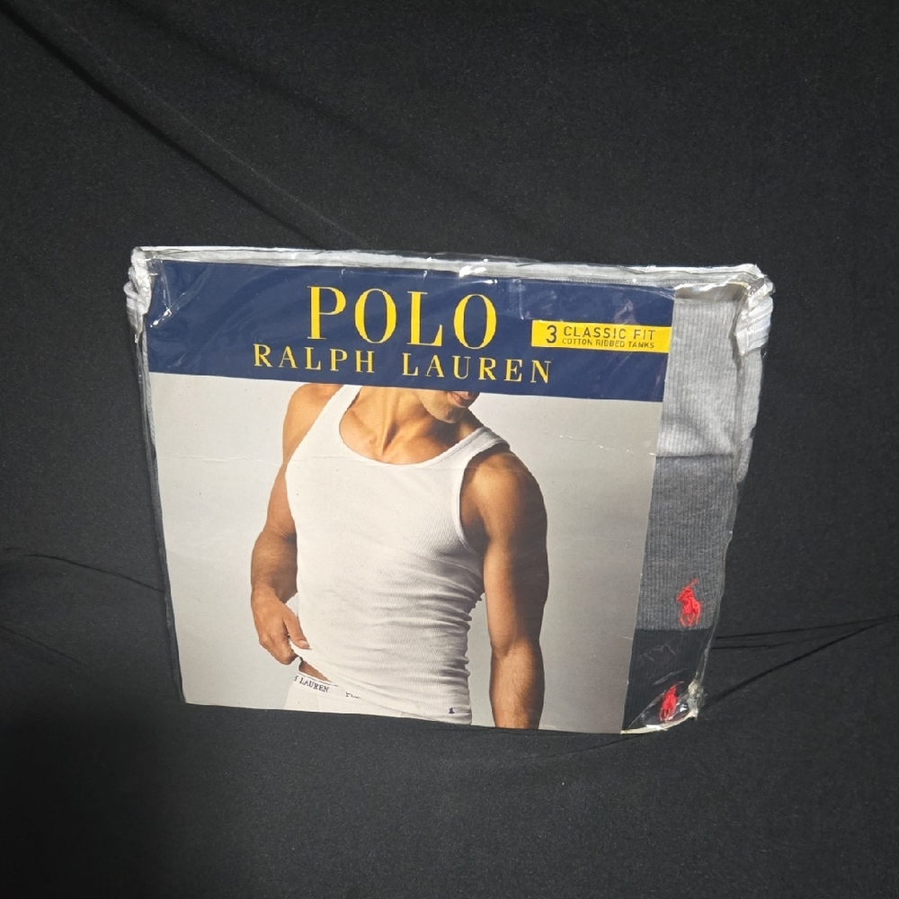 Mens Polo Ralph Lauren Classic Fit Ribbed Gray Tank Tops